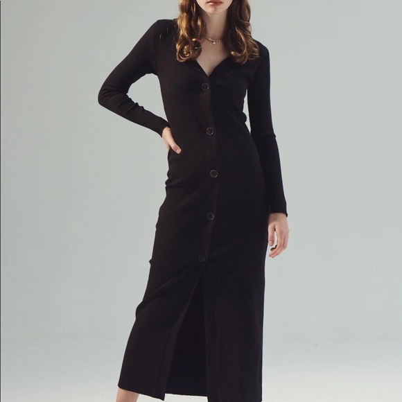 Re-New Button Down Ribbed Dress - For Days - Picture 5 of 5